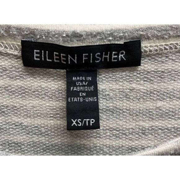 Eileen Fisher women’s striped long sleeve, gray and white top size XS - Picture 5 of 5